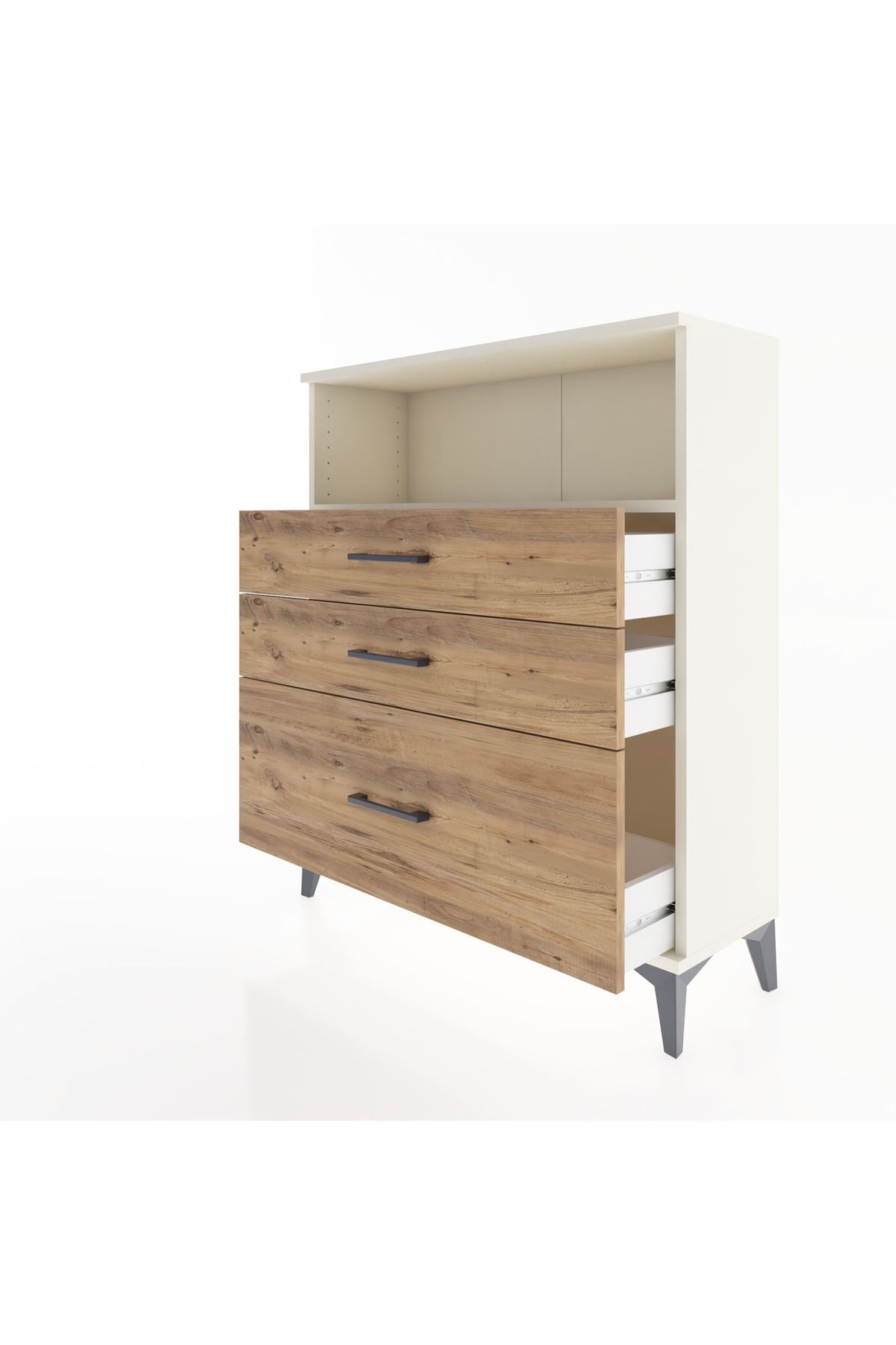 Arges Şifonyer Tek Raflı 3 Çekmeceli 88x30x106 Aytaşı-Çam