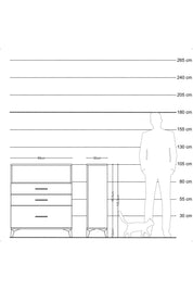 Arges Şifonyer Tek Raflı 3 Çekmeceli 88x30x106 Aytaşı-Çam