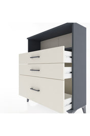 Arges Şifonyer Tek Raflı 3 Çekmeceli 88x30x106 Antrasit-Aytaşı