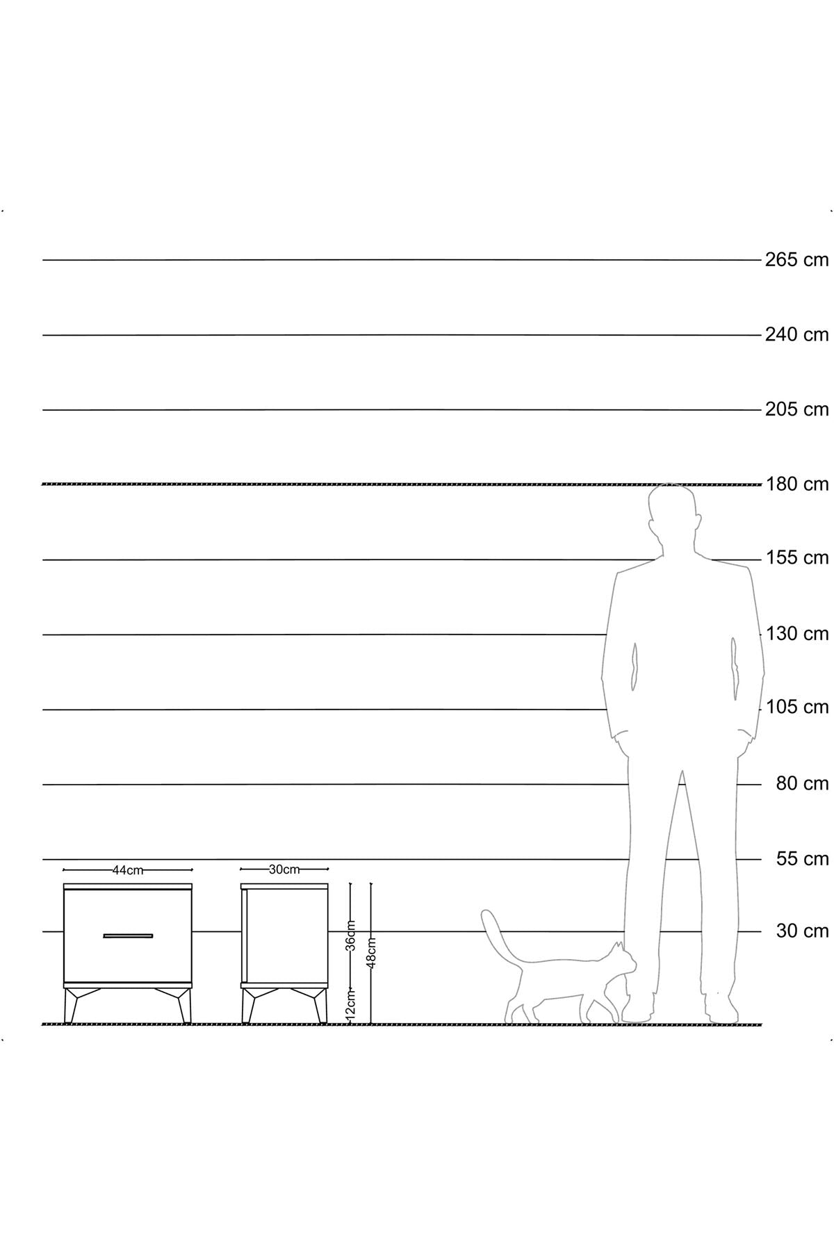 Arges Komodin Tek Çekmeceli 44x30x48 Antrasit-Aytaşı