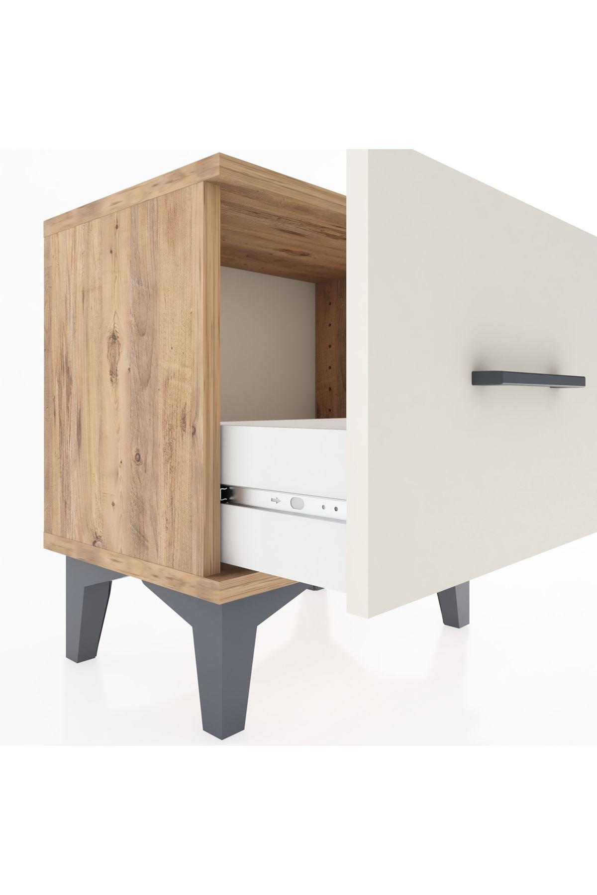 Arges Komodin Tek Çekmeceli 44x30x48 Çam-Aytaşı