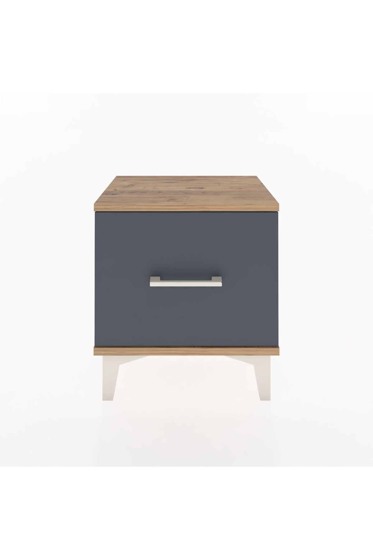 Arges Komodin Tek Çekmeceli 44x30x48 Çam-Antrasit