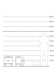 Arges Komodin Tek Çekmeceli 44x30x48 Çam-Antrasit