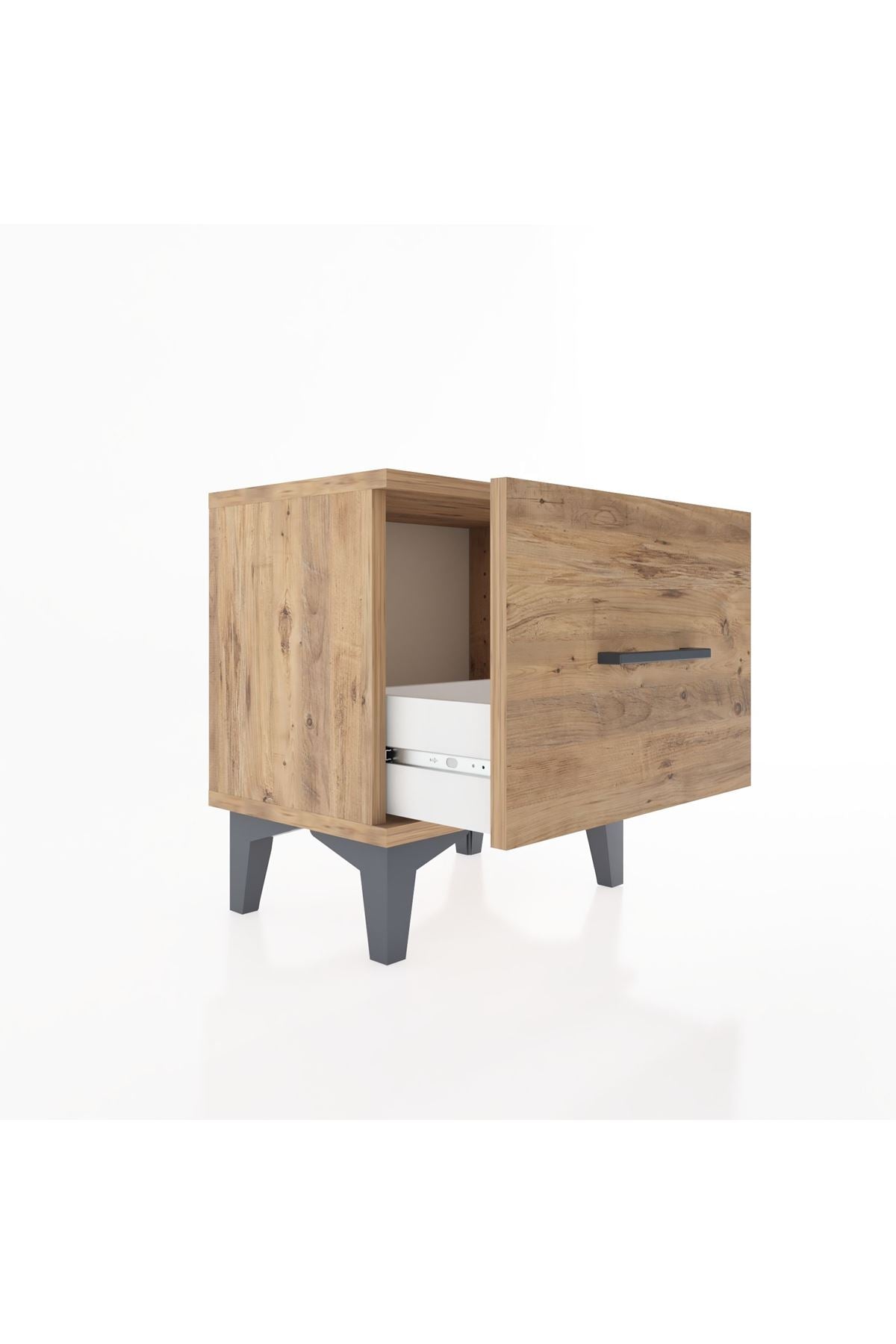 Arges Komodin Tek Çekmeceli 44x30x48 Çam-Çam