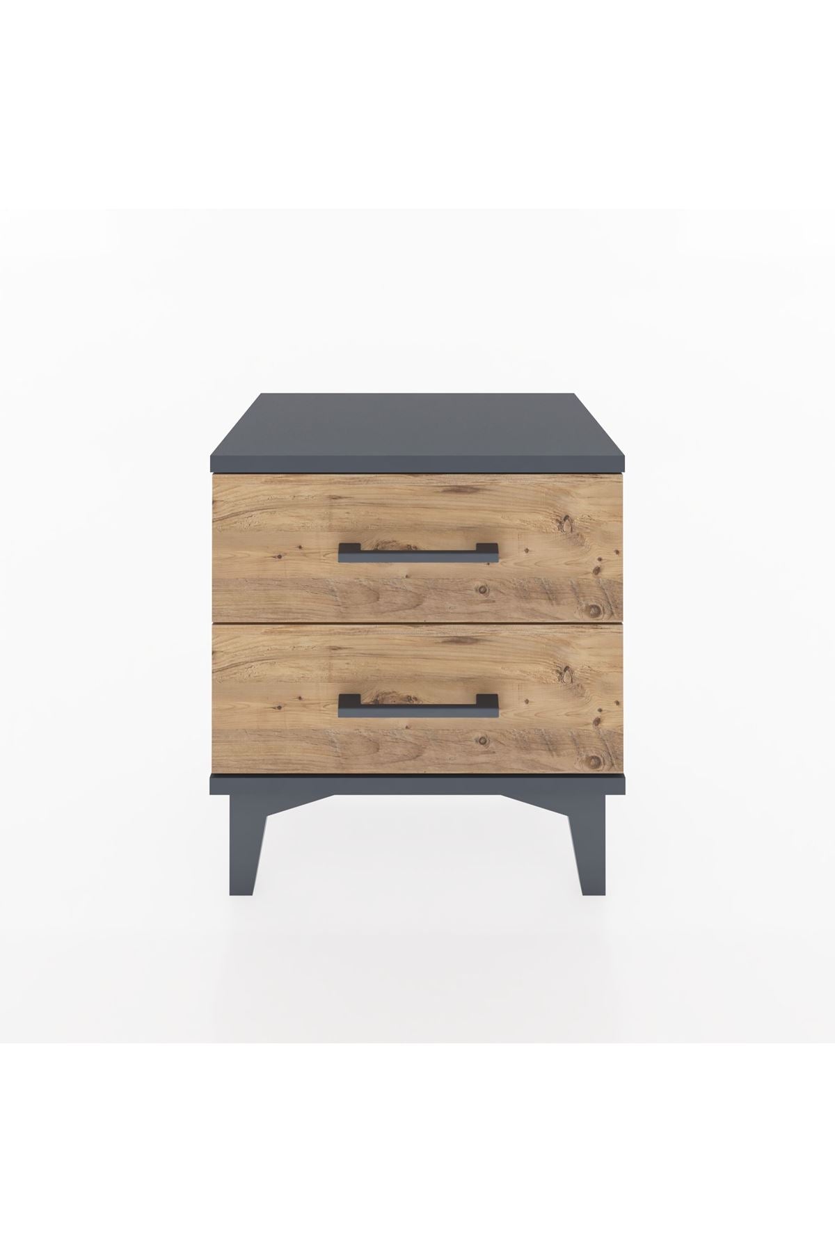 Arges Komodin 2 Çekmeceli 44x30x48 Antrasit-Çam