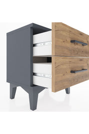 Arges Komodin 2 Çekmeceli 44x30x48 Antrasit-Çam