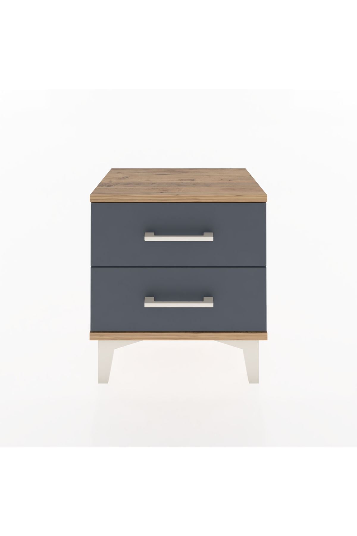 Arges Komodin 2 Çekmeceli 44x30x48 Çam-Antrasit