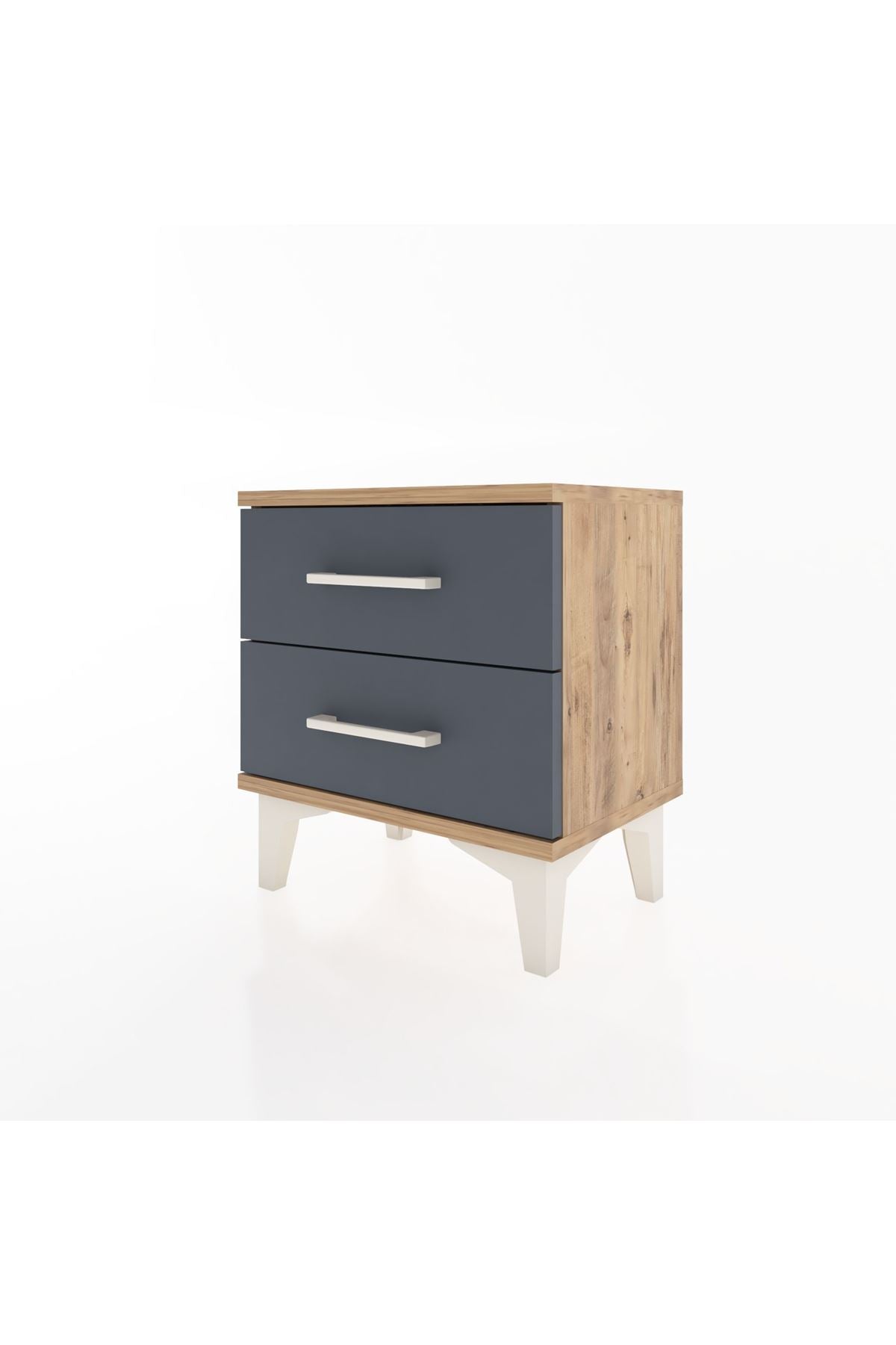 Arges Komodin 2 Çekmeceli 44x30x48 Çam-Antrasit