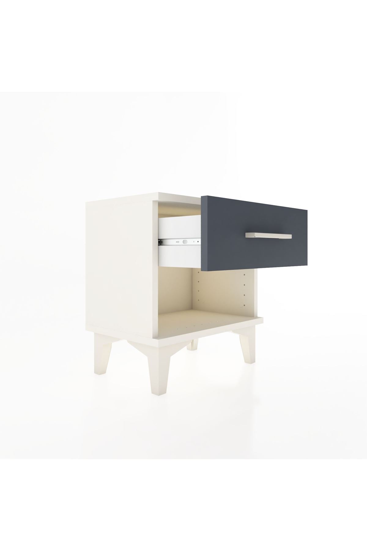 Arges Komodin Tek Çekmeceli 44x30x48 Aytaşı-Antrasit