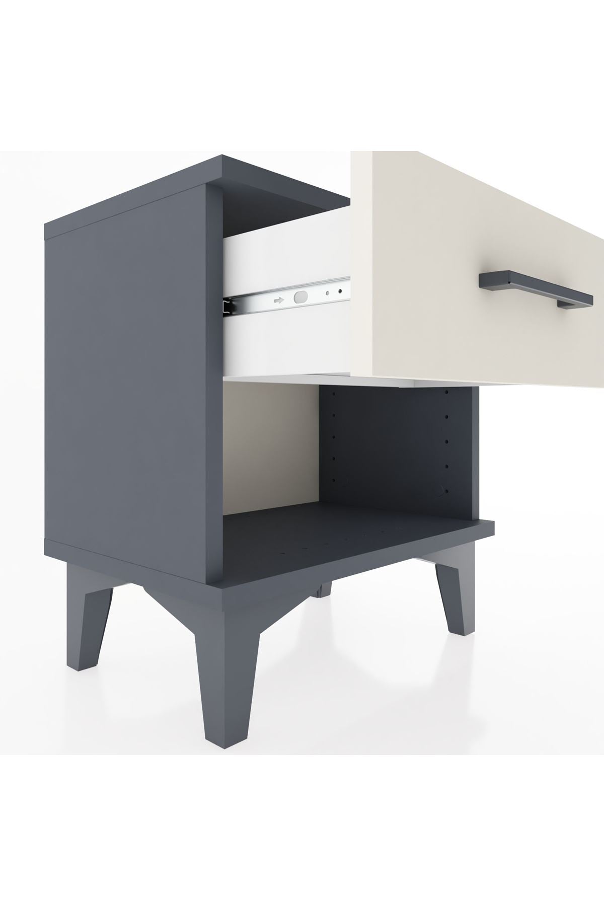 Arges Komodin Tek Çekmeceli 44x30x48 Antrasit-Aytaşı