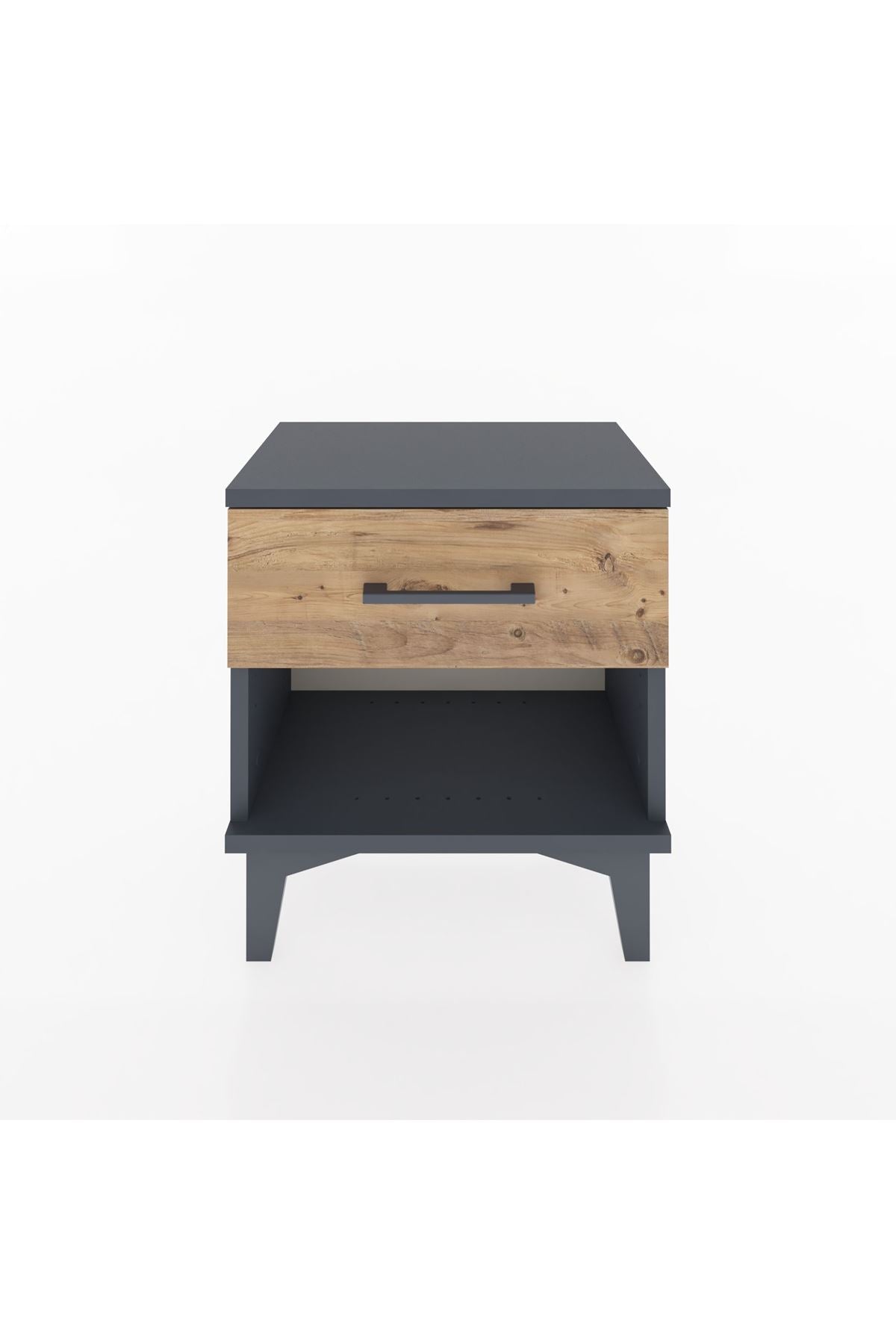 Arges Komodin Tek Çekmeceli 44x30x48 Antrasit-Çam