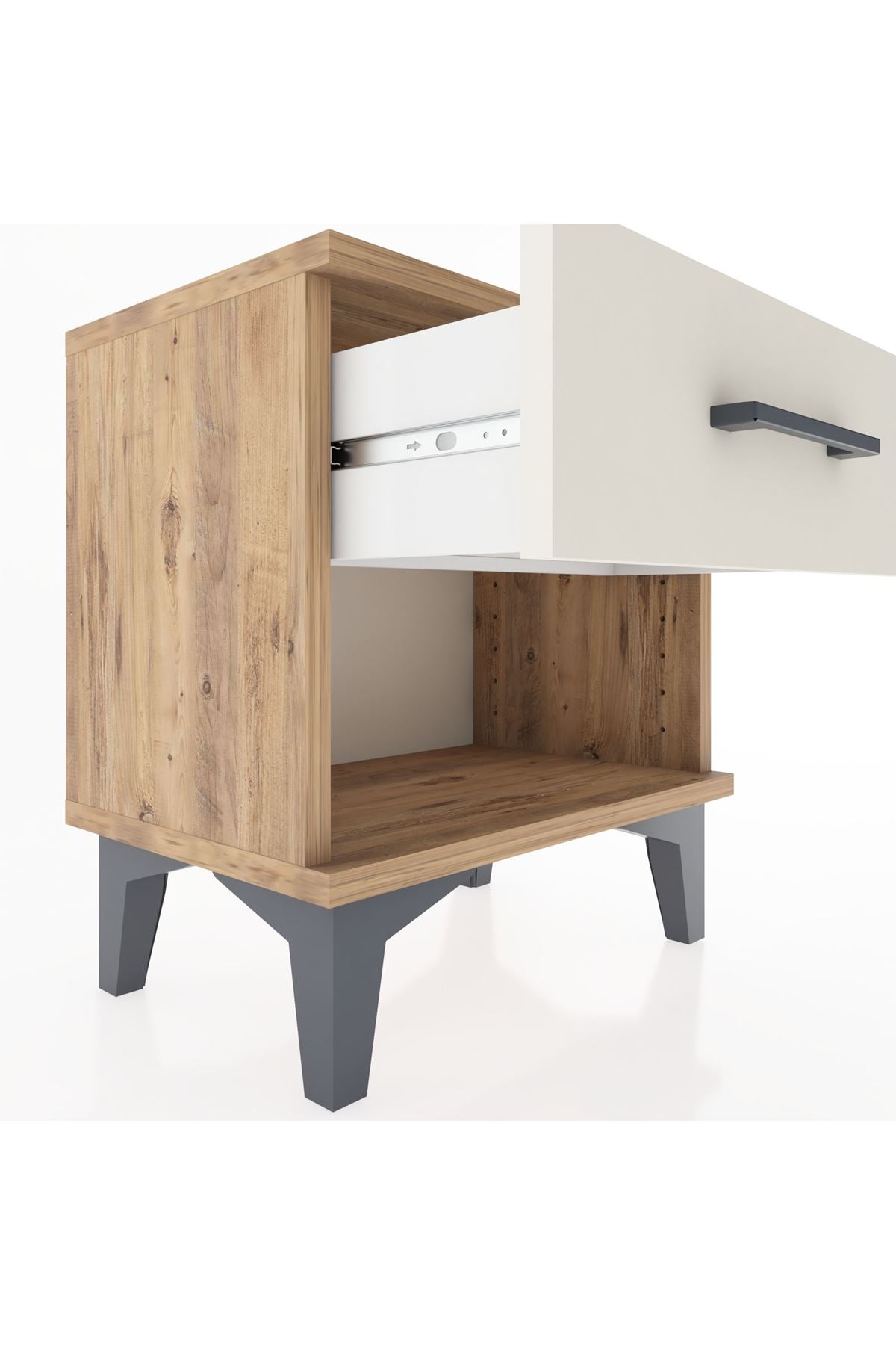 Arges Komodin Tek Çekmeceli 44x30x48 Çam-Aytaşı