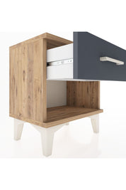 Arges Komodin Tek Çekmeceli 44x30x48 Çam-Antrasit