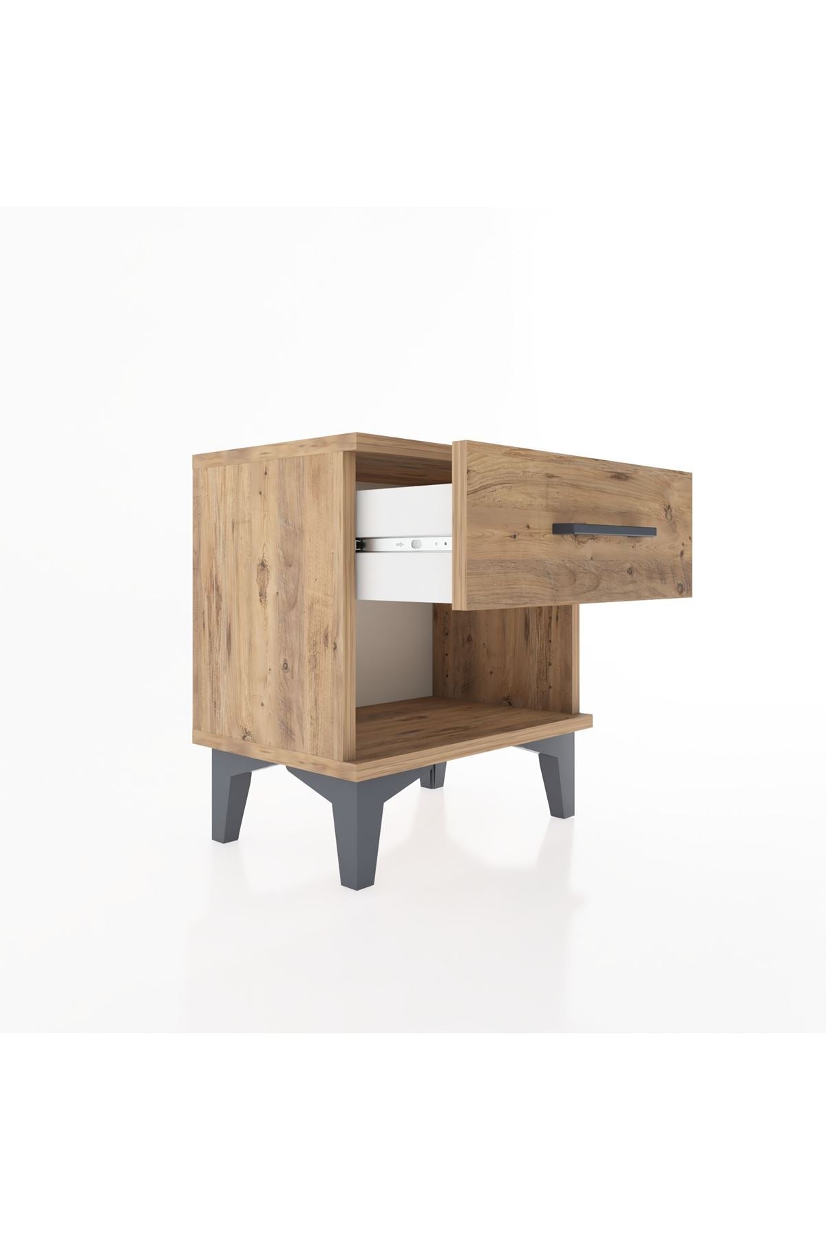 Arges Komodin Tek Çekmeceli 44x30x48 Çam-Çam