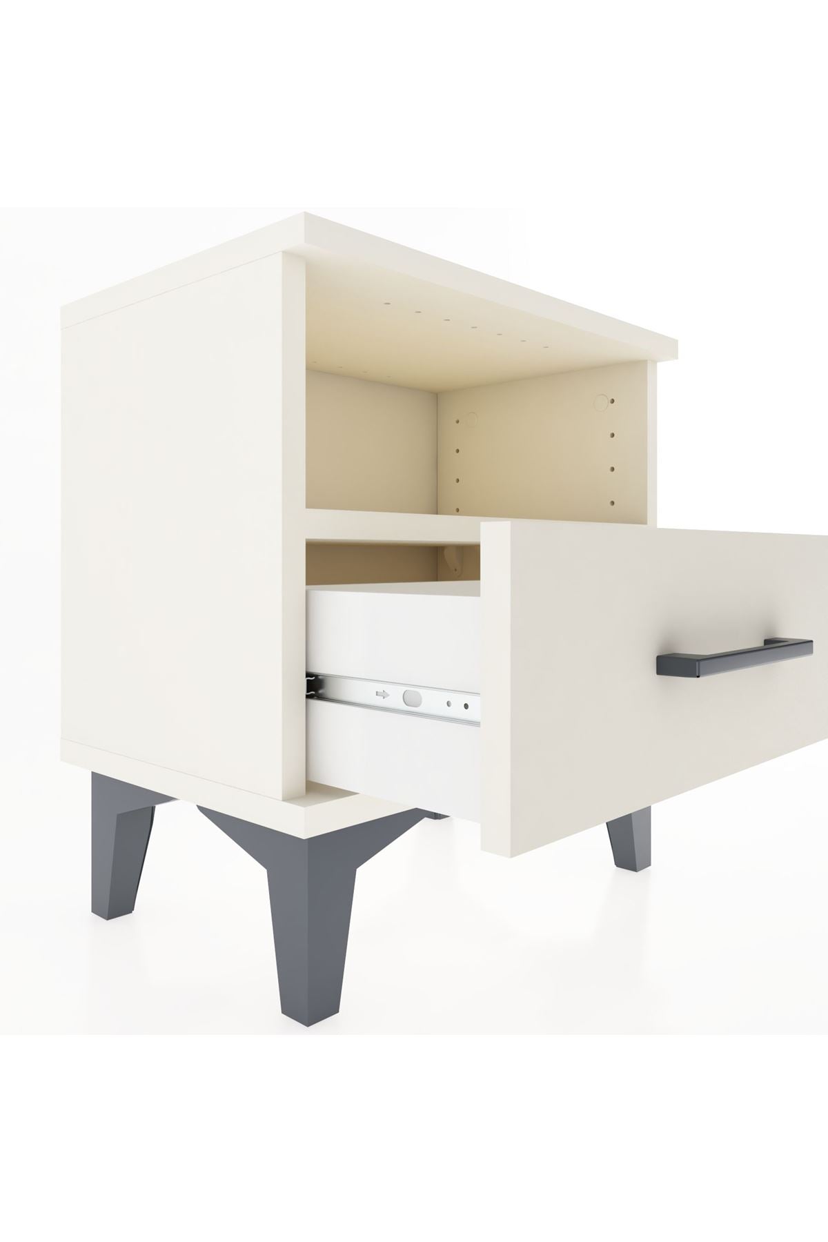 Arges Komodin Tek Raflı Tek Çekmeceli 44x30x48 Aytaşı-Aytaşı