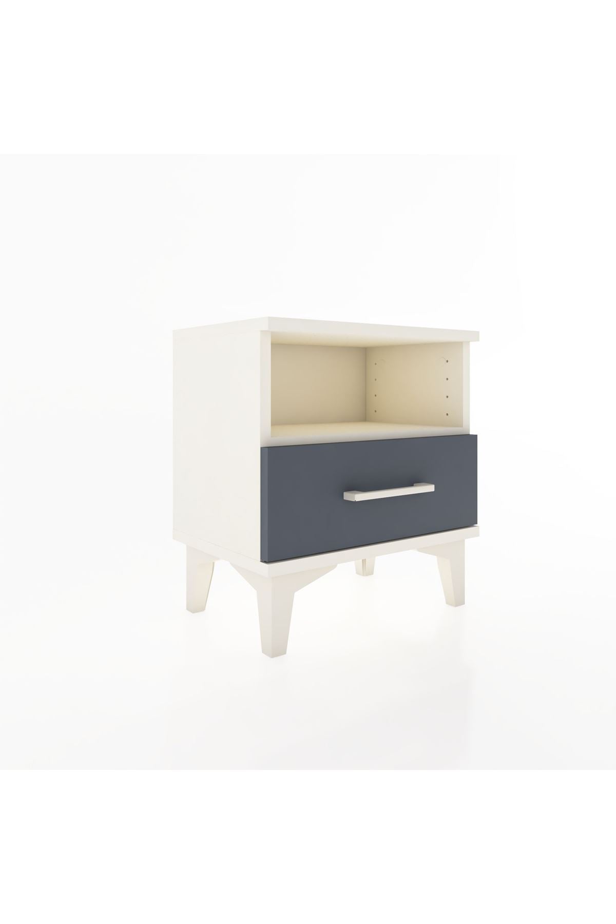 Arges Komodin Tek Raflı Tek Çekmeceli 44x30x48 Aytaşı-Antrasit
