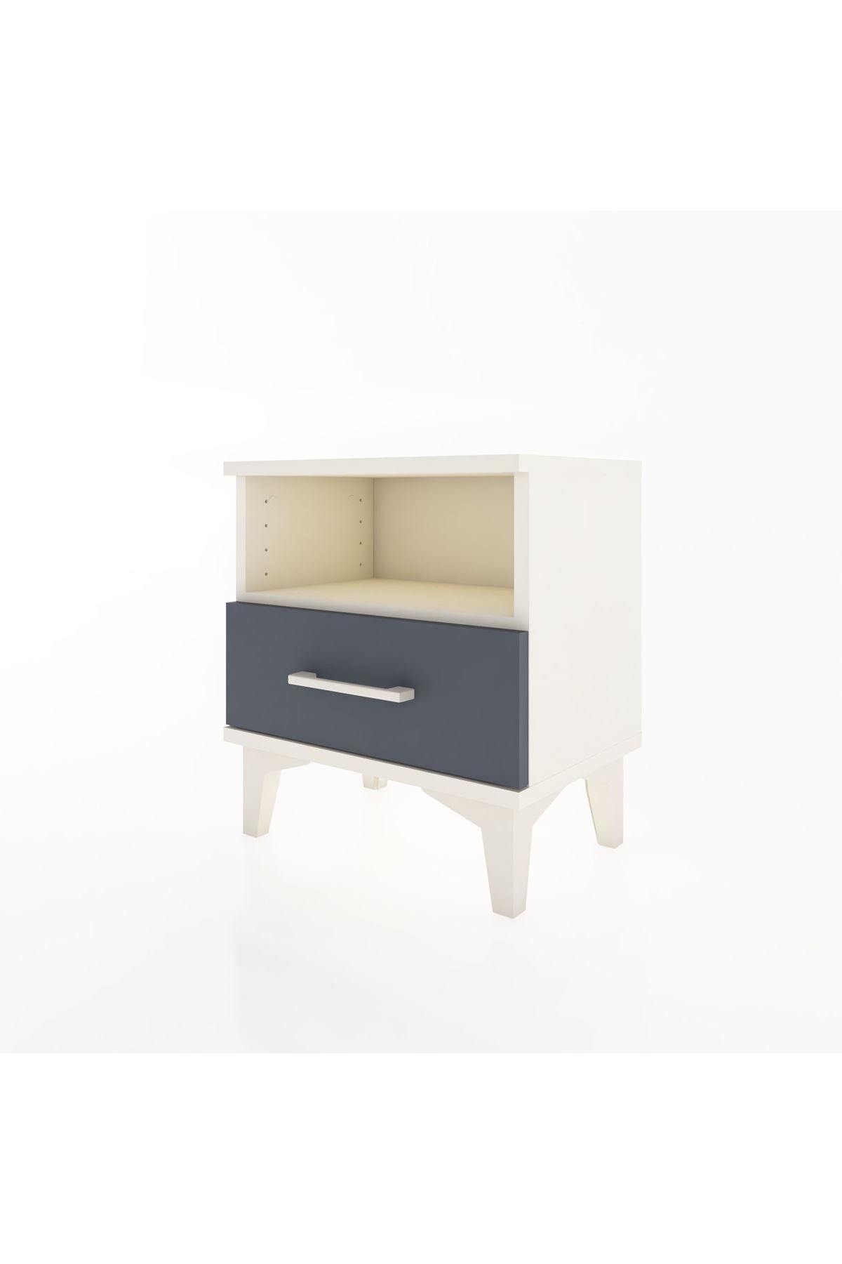 Arges Komodin Tek Raflı Tek Çekmeceli 44x30x48 Aytaşı-Antrasit