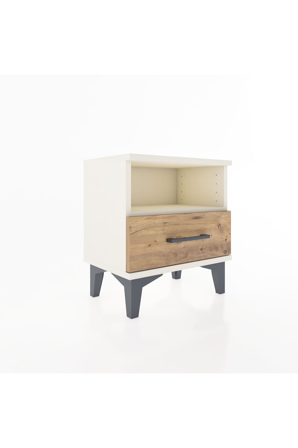 Arges Komodin Tek Raflı Tek Çekmeceli 44x30x48 Aytaşı-Çam