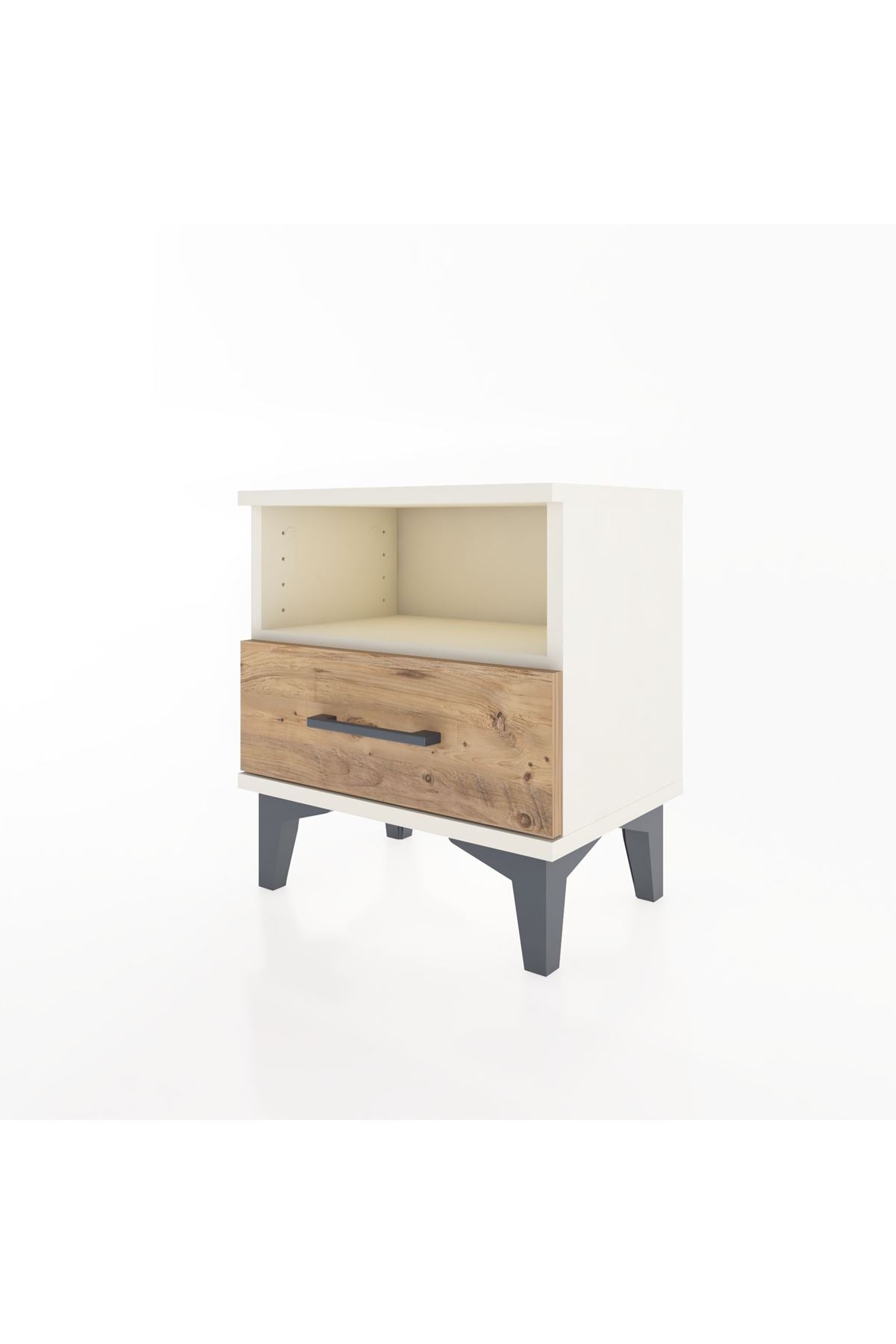 Arges Komodin Tek Raflı Tek Çekmeceli 44x30x48 Aytaşı-Çam