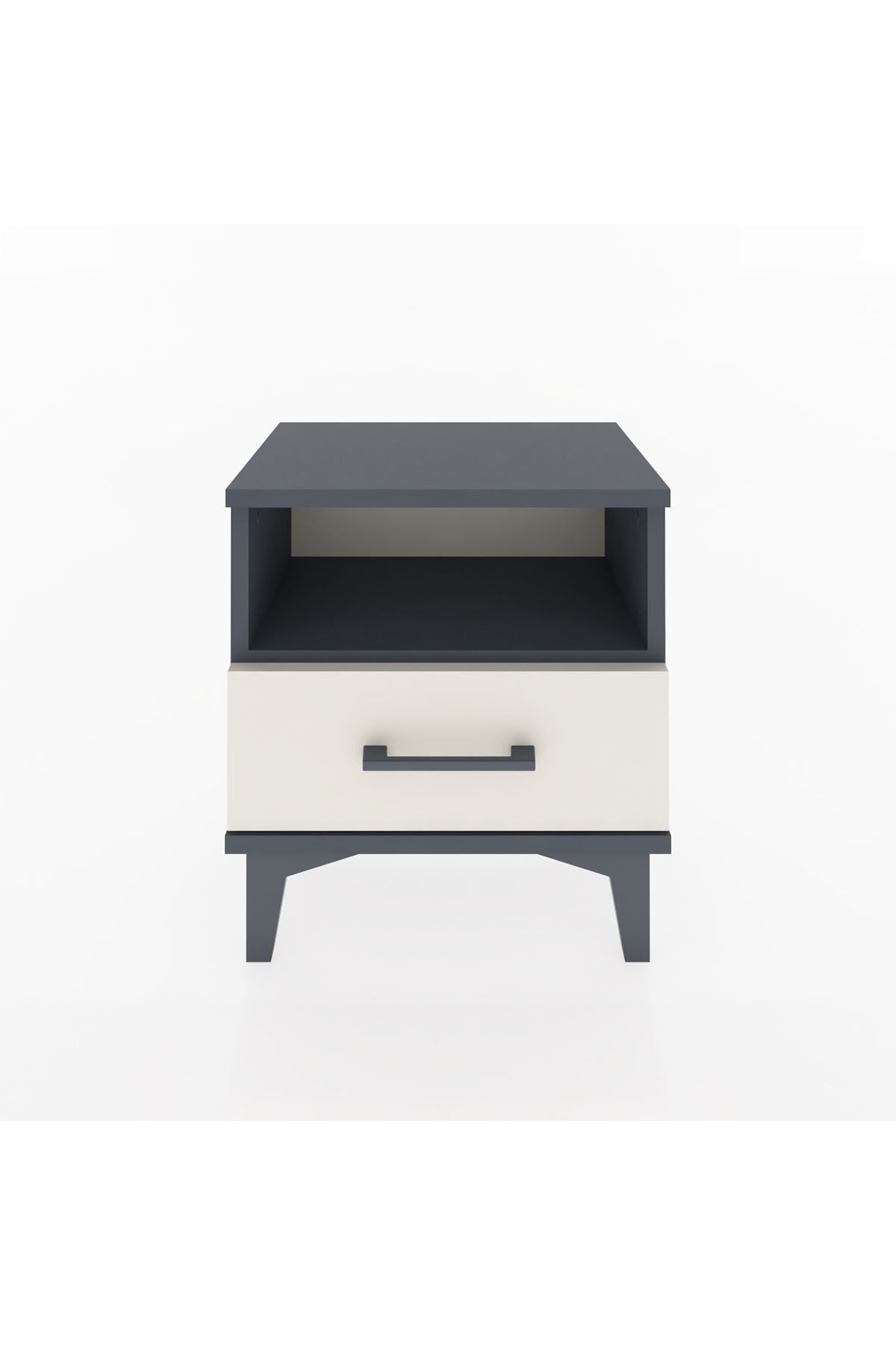 Arges Komodin Tek Raflı Tek Çekmeceli 44x30x48 Antrasit-Aytaşı