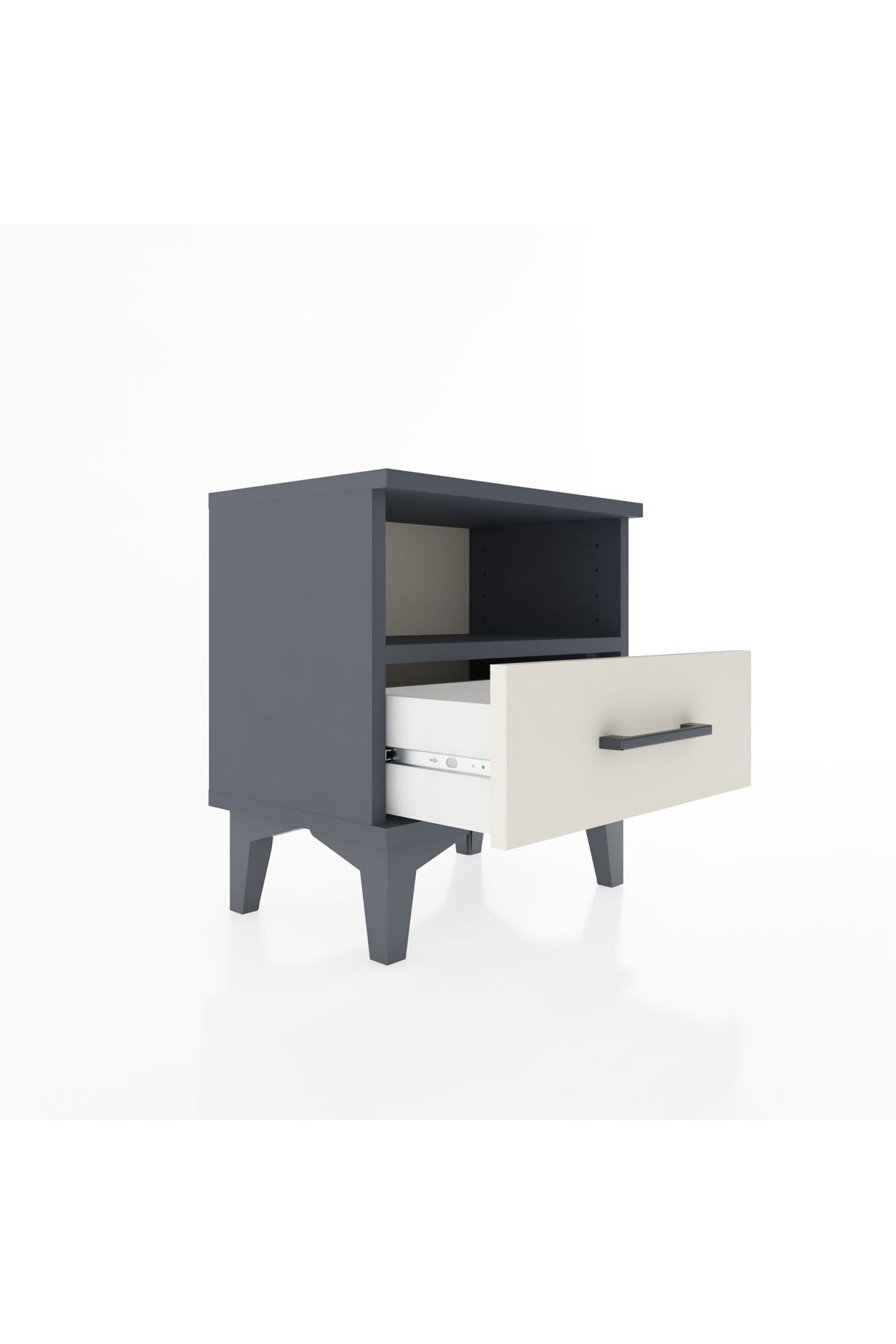 Arges Komodin Tek Raflı Tek Çekmeceli 44x30x48 Antrasit-Aytaşı