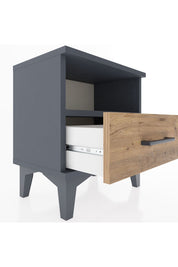 Arges Komodin Tek Raflı Tek Çekmeceli 44x30x48 Antrasit-Çam