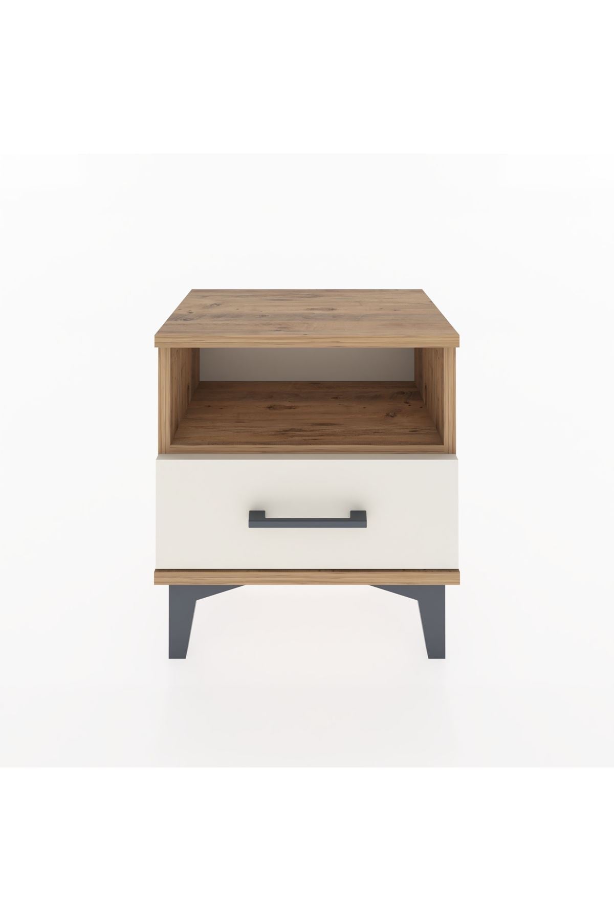 Arges Komodin Tek Raflı Tek Çekmeceli 44x30x48 Çam-Aytaşı