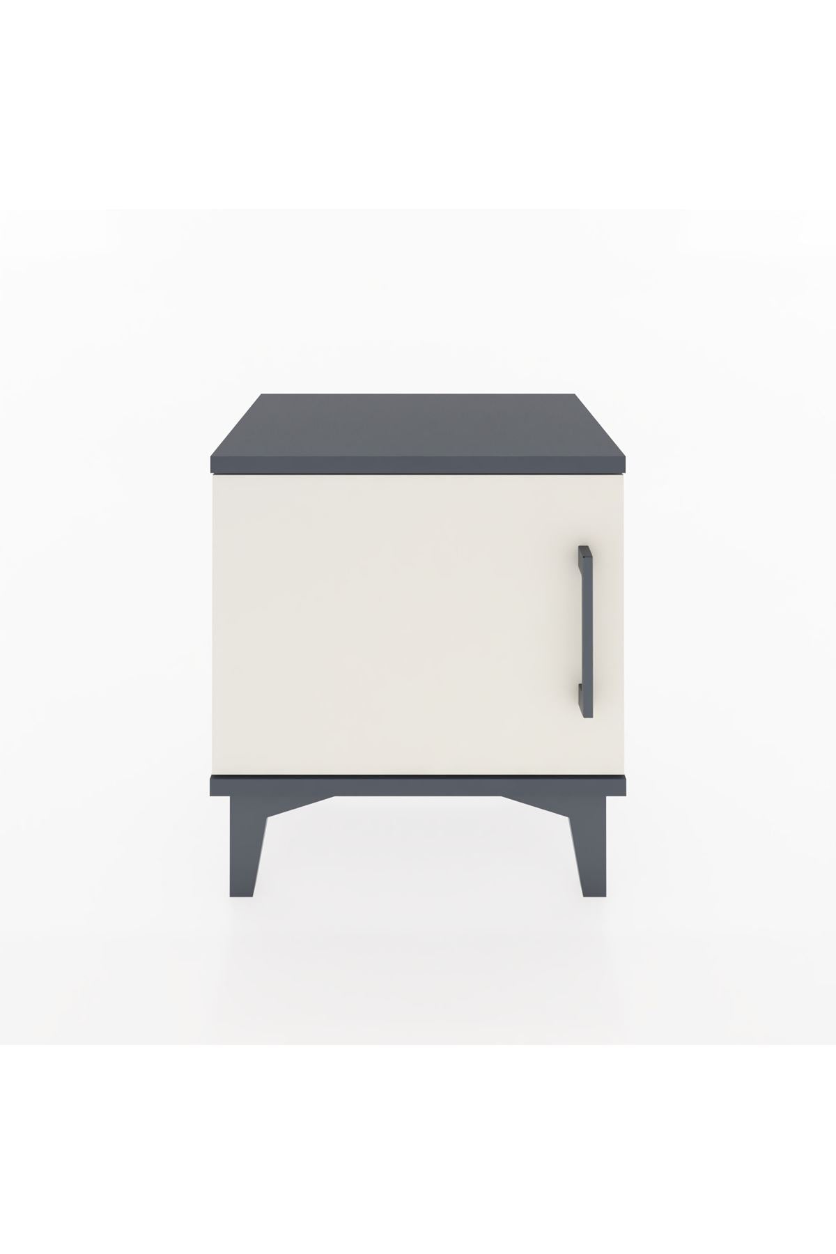 Arges Komodin Tek Raflı Tek Kapaklı 44x30x48 Antrasit-Aytaşı