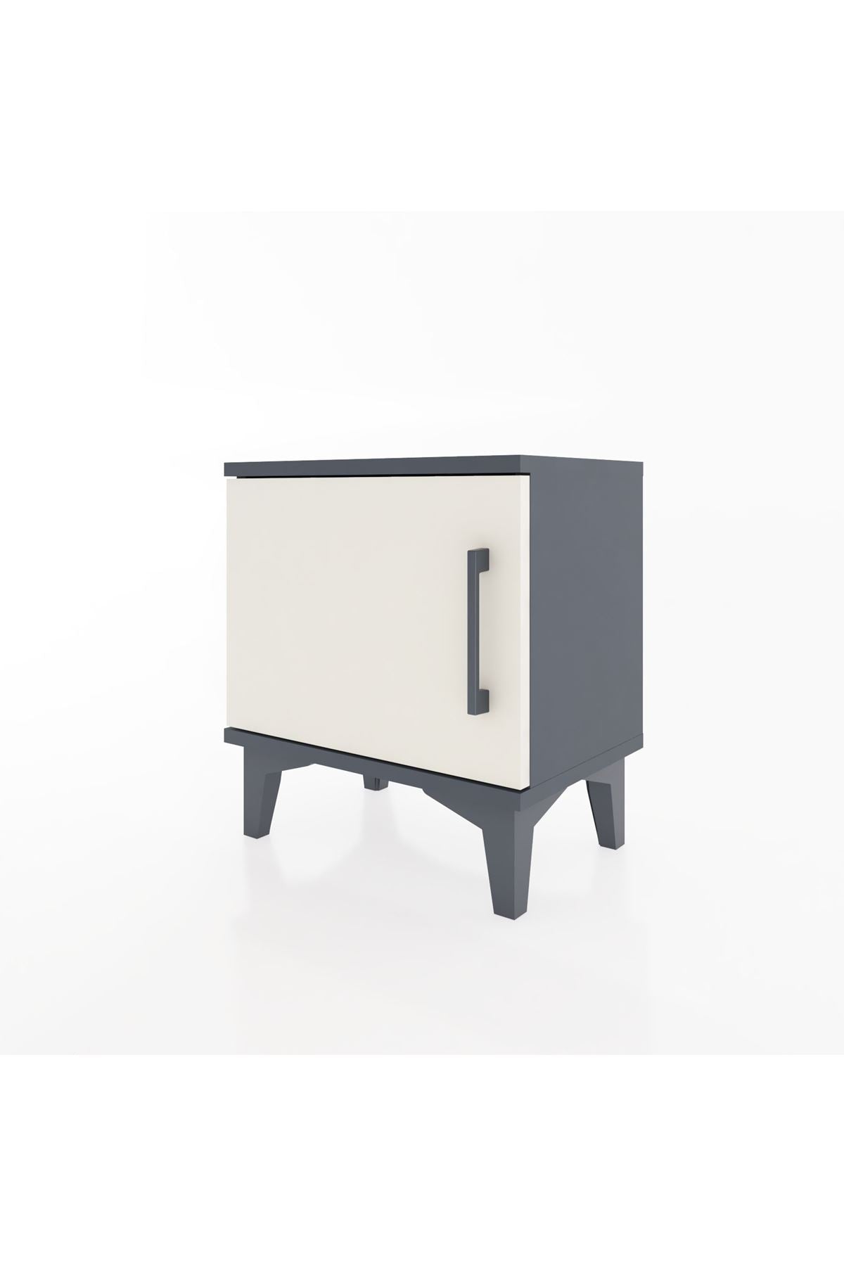 Arges Komodin Tek Raflı Tek Kapaklı 44x30x48 Antrasit-Aytaşı