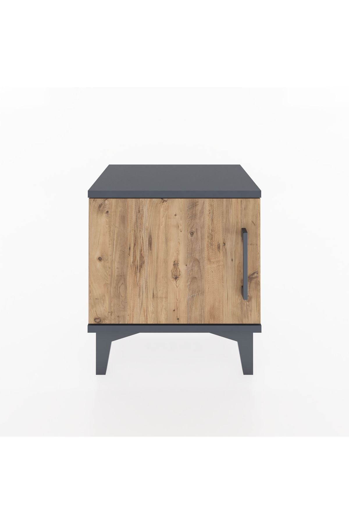 Arges Komodin Tek Raflı Tek Kapaklı 44x30x48 Antrasit-Çam