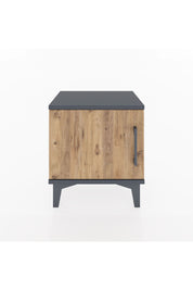 Arges Komodin Tek Raflı Tek Kapaklı 44x30x48 Antrasit-Çam