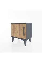 Arges Komodin Tek Raflı Tek Kapaklı 44x30x48 Antrasit-Çam