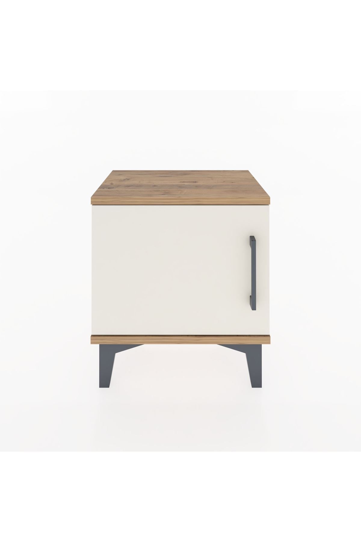 Arges Komodin Tek Raflı Tek Kapaklı 44x30x48 Çam-Aytaşı