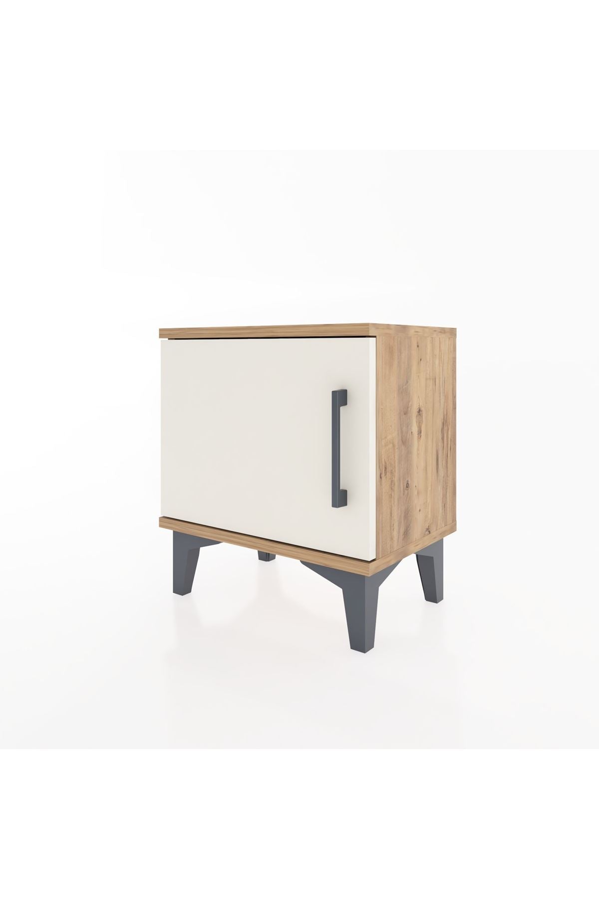 Arges Komodin Tek Raflı Tek Kapaklı 44x30x48 Çam-Aytaşı