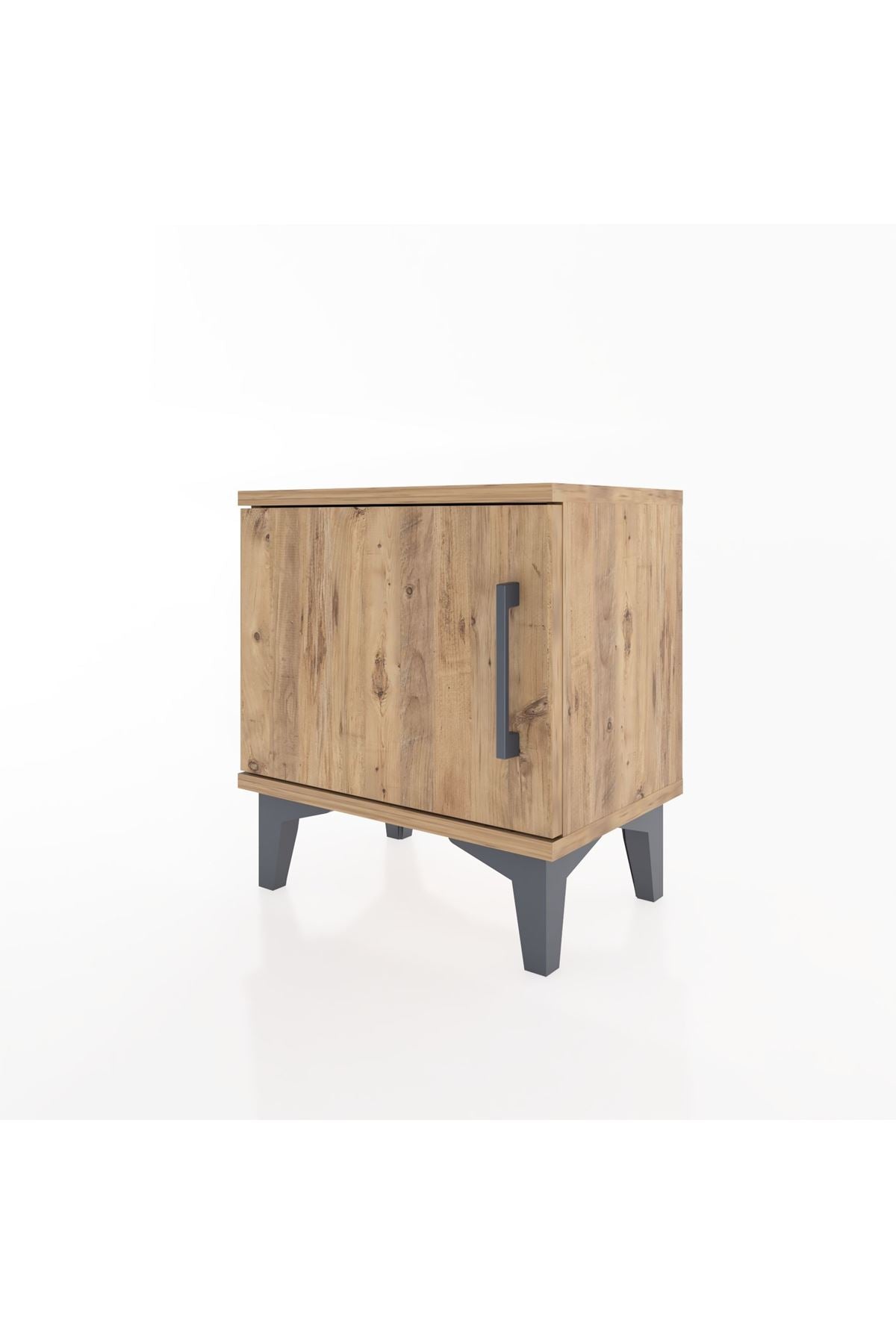 Arges Komodin Tek Raflı Tek Kapaklı 44x30x48 Çam-Çam