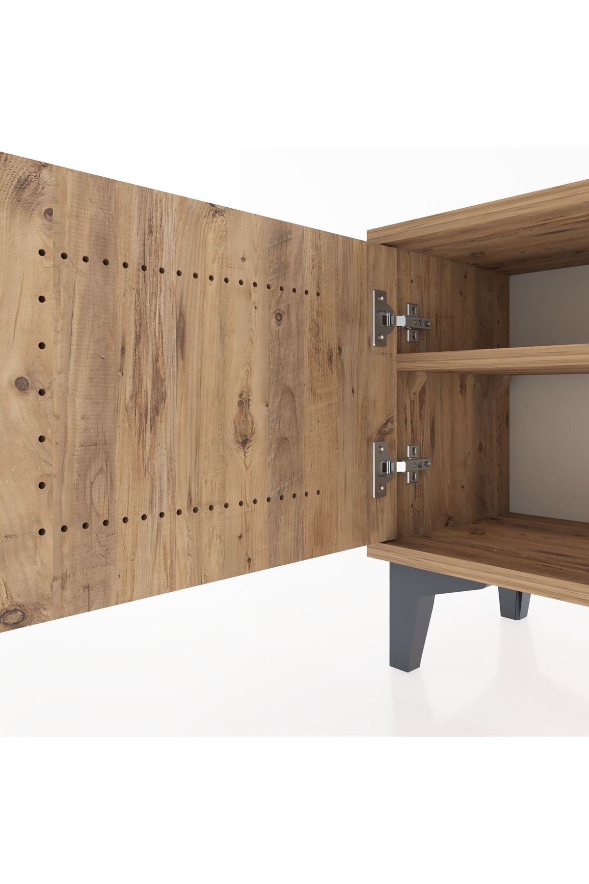 Arges Komodin Tek Raflı Tek Kapaklı 44x30x48 Çam-Çam