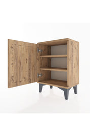 Arges Komodin 2 Raflı Tek Kapaklı 44x30x64 Çam-Çam