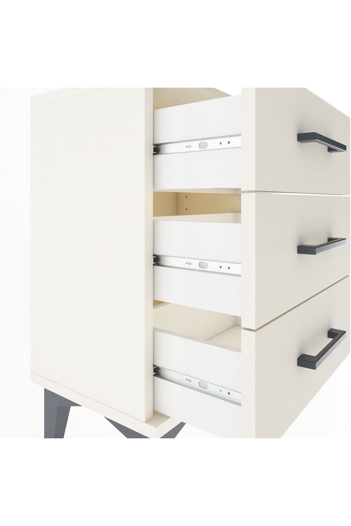 Arges Komodin 3 Çekmeceli 44x30x64 Aytaşı-Aytaşı