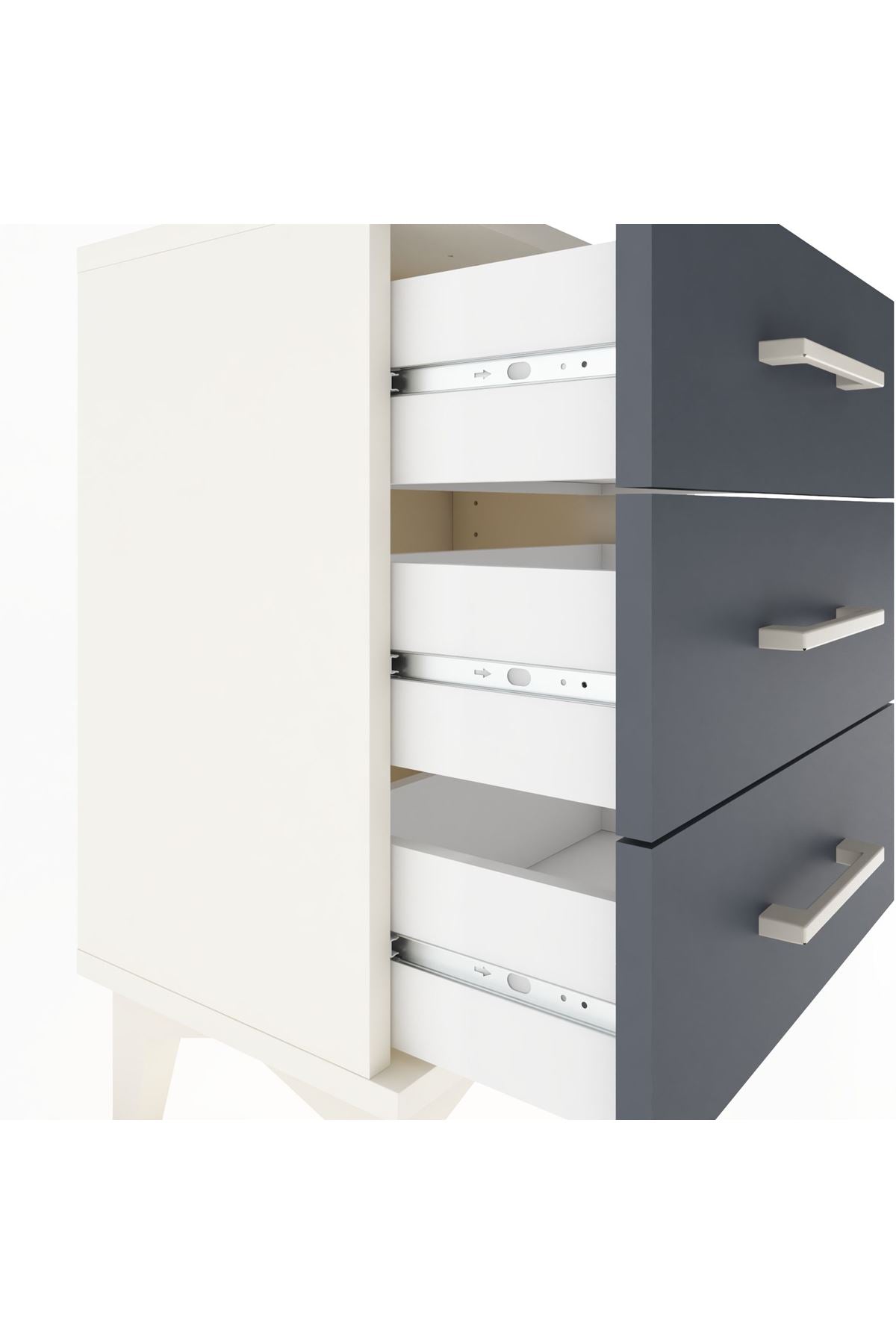 Arges Komodin 3 Çekmeceli 44x30x64 Aytaşı-Antrasit