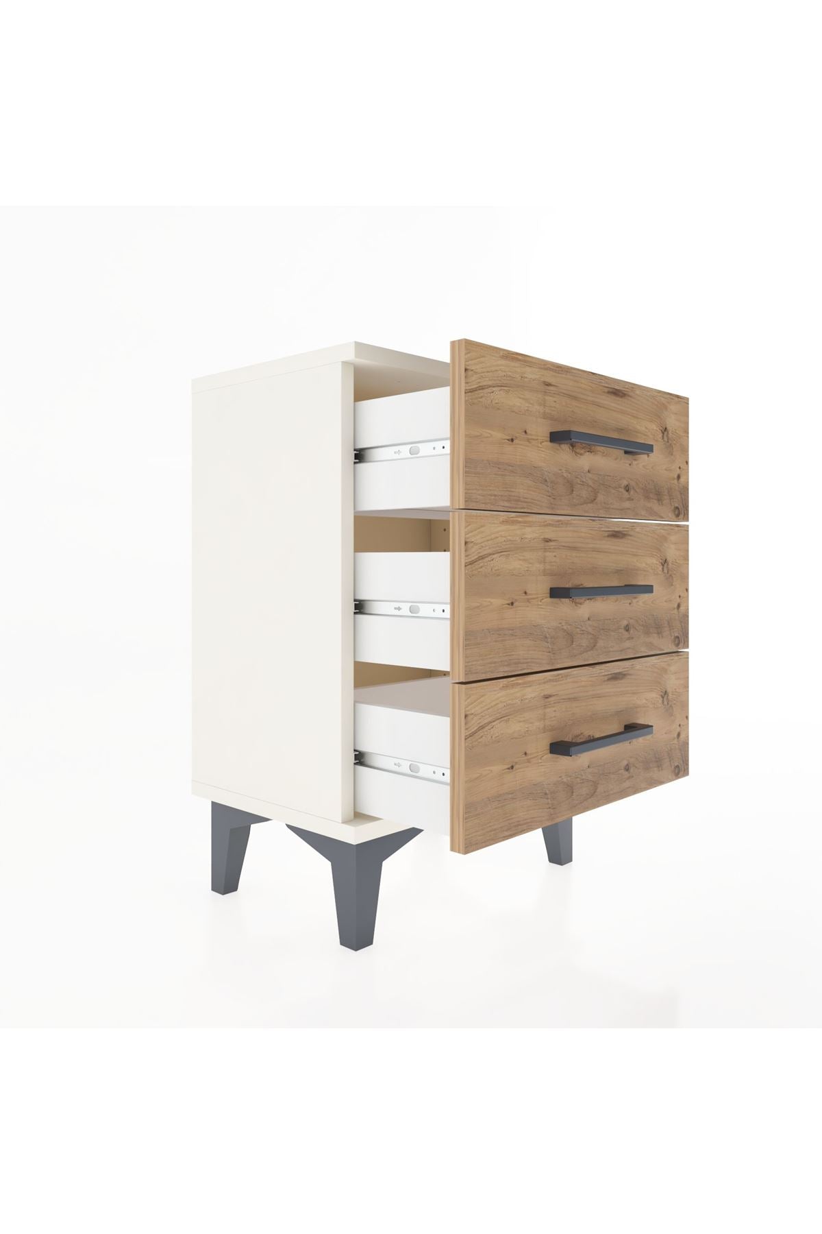 Arges Komodin 3 Çekmeceli 44x30x64 Aytaşı-Çam