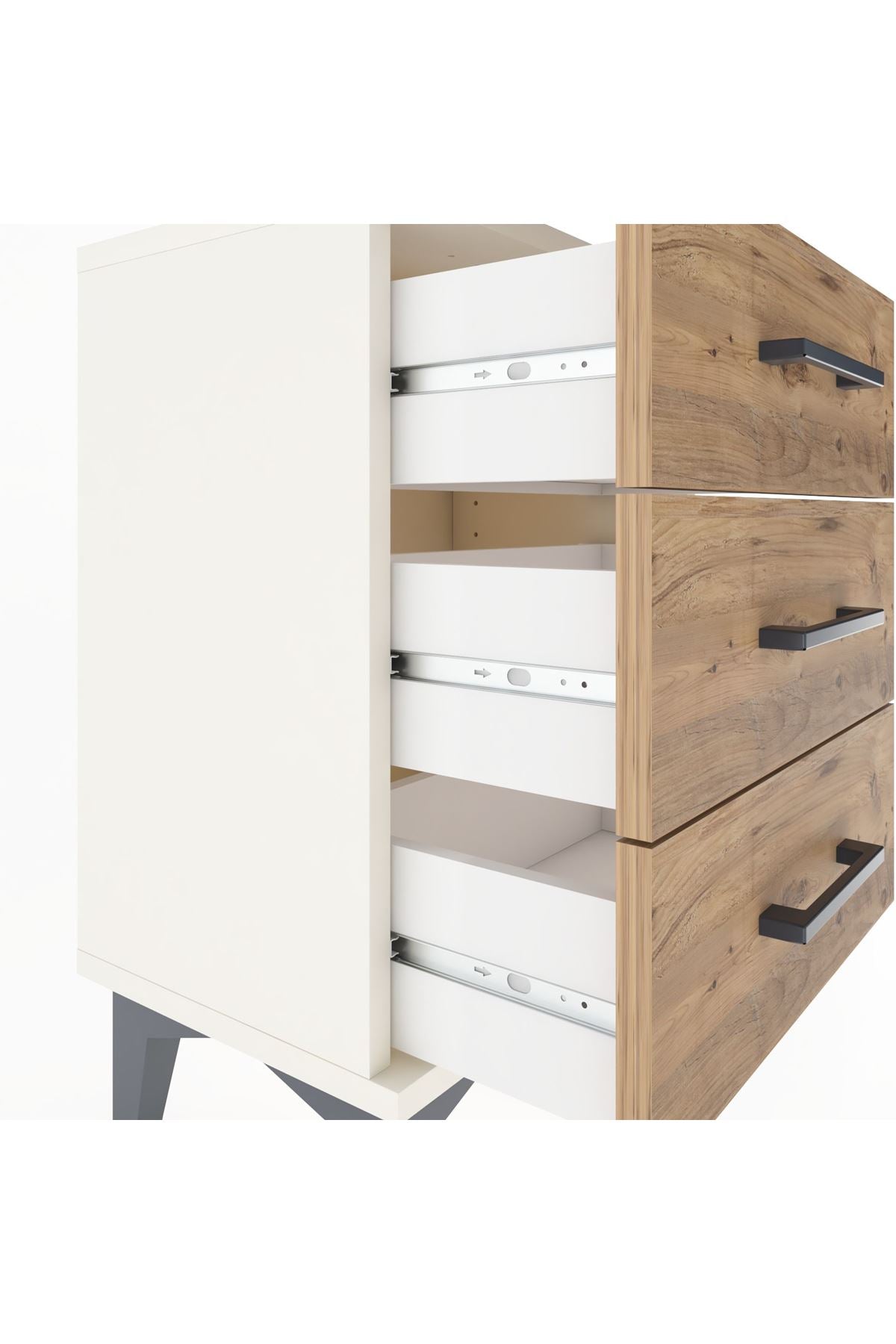 Arges Komodin 3 Çekmeceli 44x30x64 Aytaşı-Çam