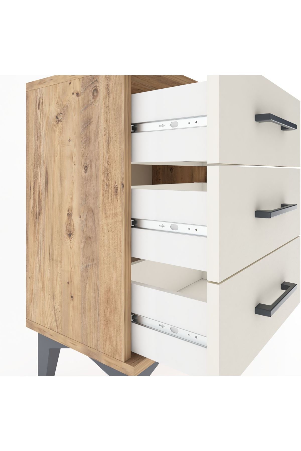 Arges Komodin 3 Çekmeceli 44x30x64 Çam-Aytaşı