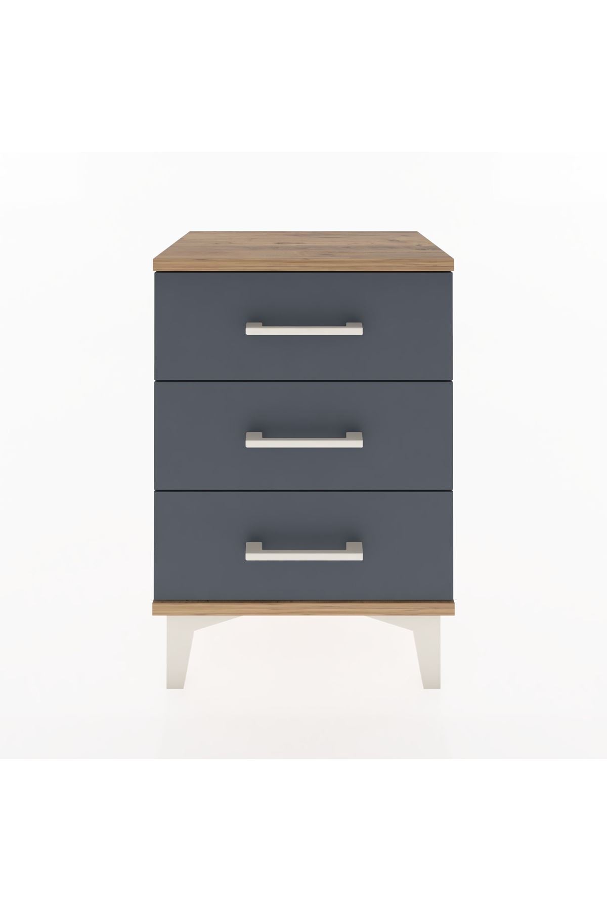 Arges Komodin 3 Çekmeceli 44x30x64 Çam-Antrasit