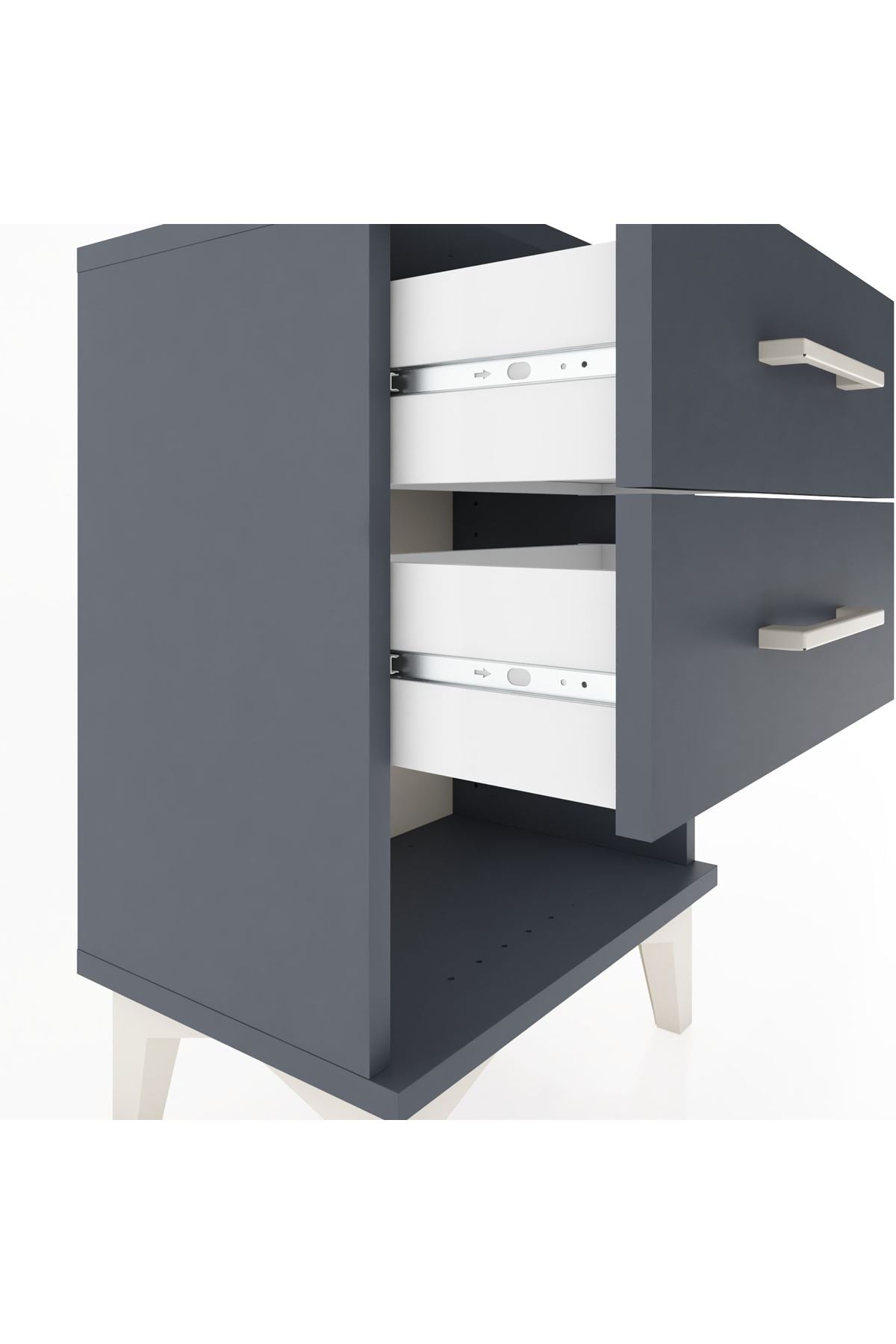 Arges Komodin 2 Çekmeceli 44x30x64 Antrasit-Antrasit