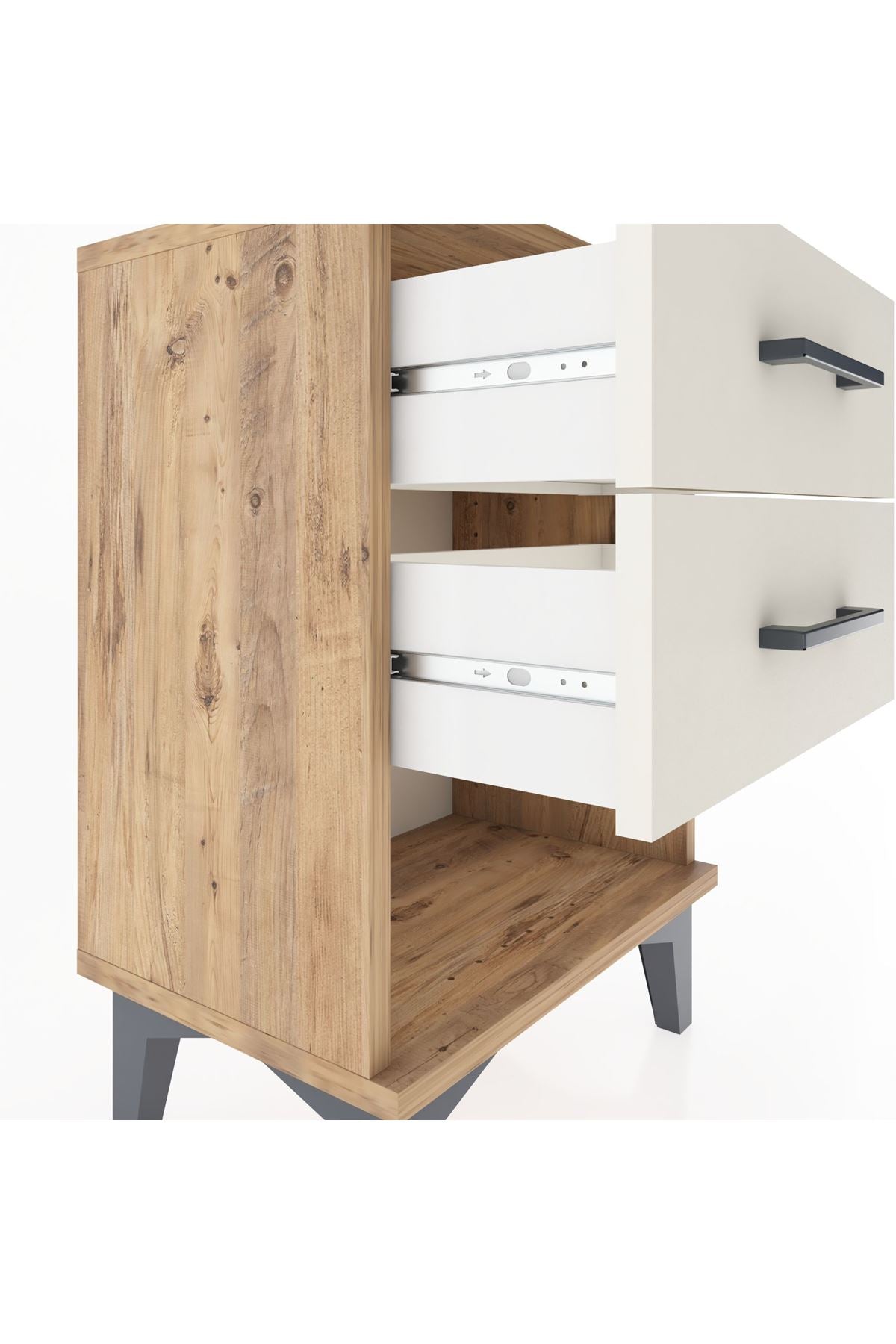 Arges Komodin 2 Çekmeceli 44x30x64 Çam-Aytaşı