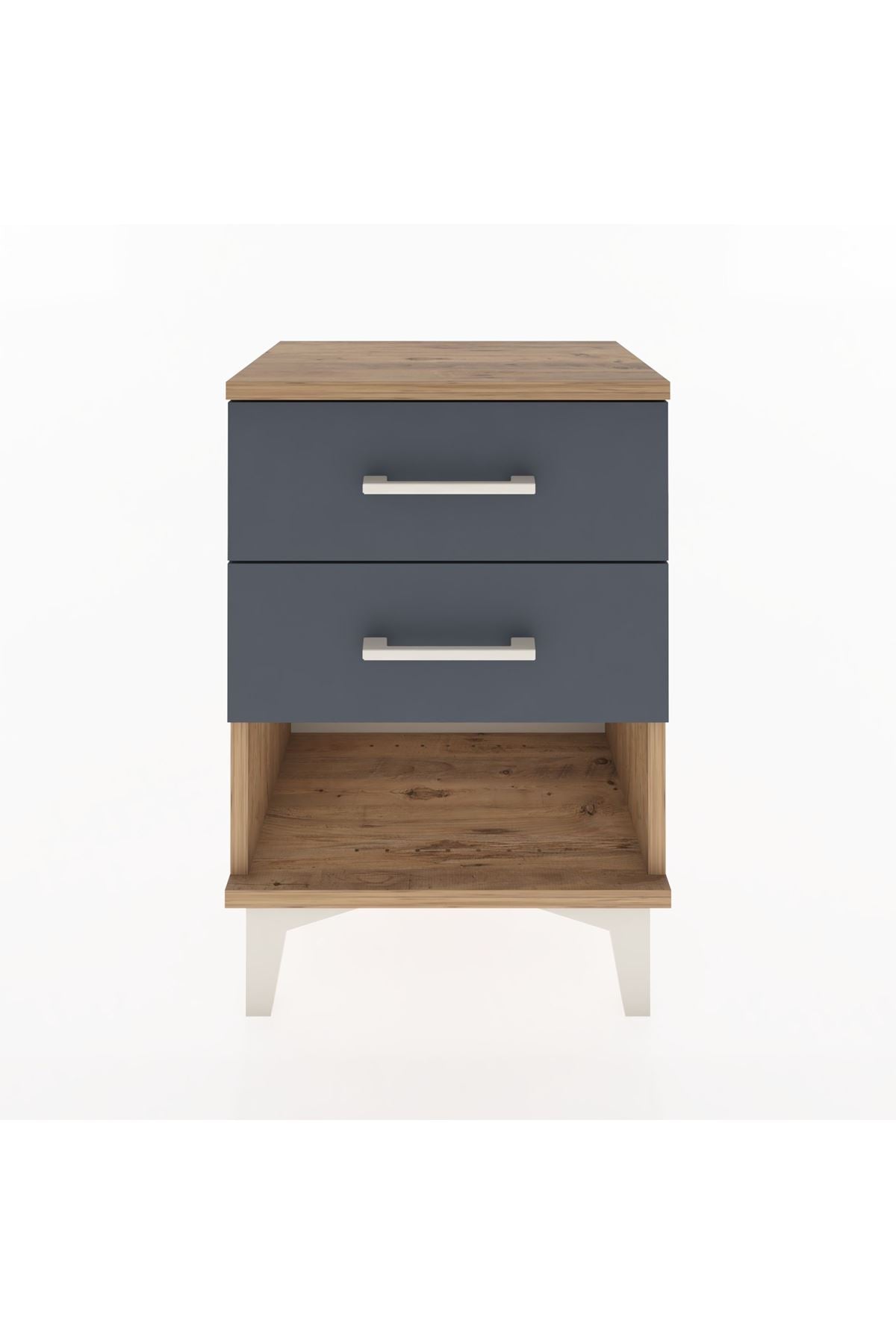 Arges Komodin 2 Çekmeceli 44x30x64 Çam-Antrasit