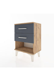 Arges Komodin 2 Çekmeceli 44x30x64 Çam-Antrasit