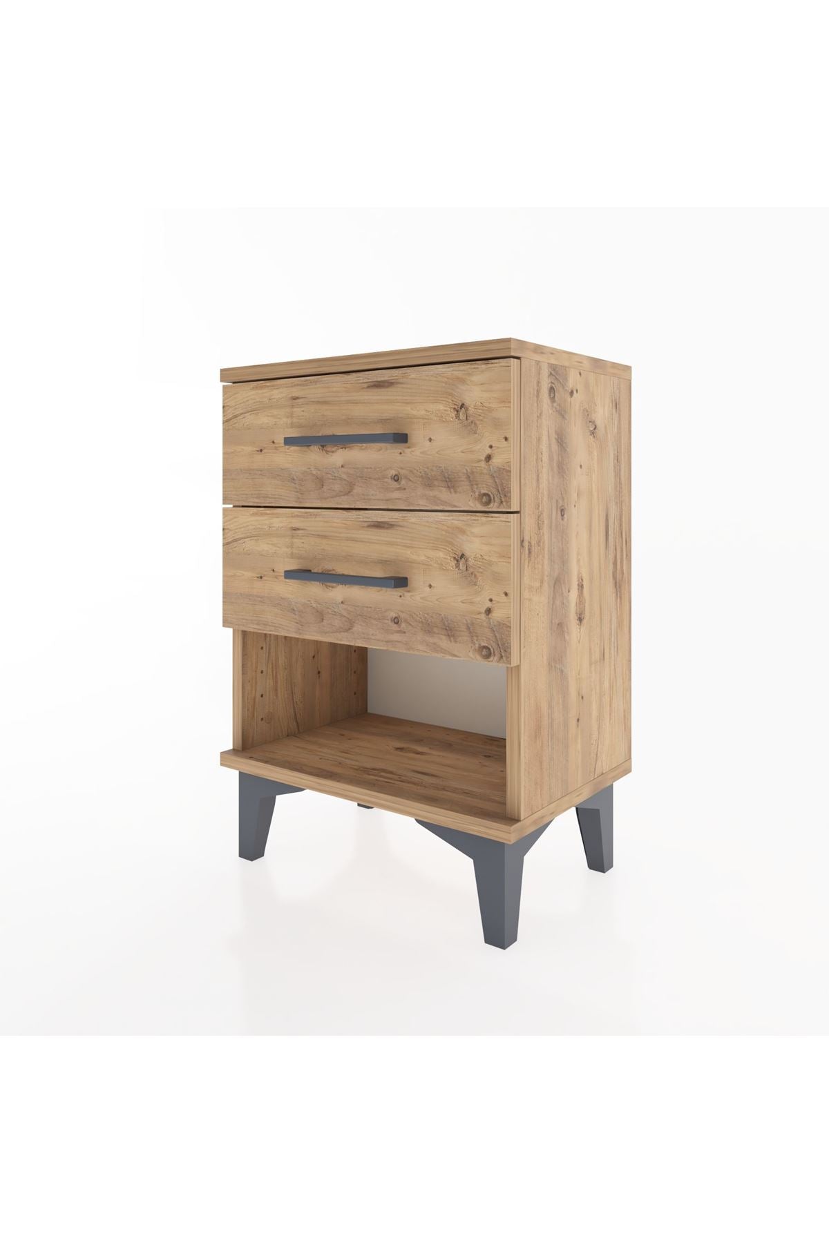 Arges Komodin 2 Çekmeceli 44x30x64 Çam-Çam