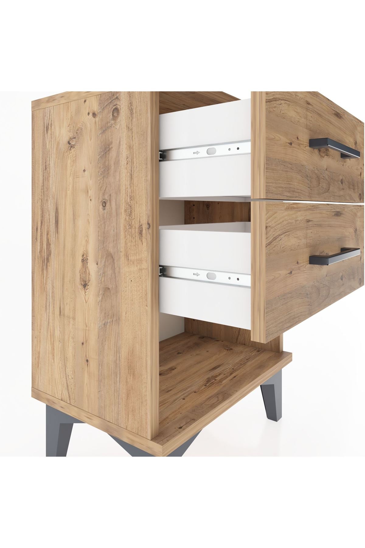 Arges Komodin 2 Çekmeceli 44x30x64 Çam-Çam
