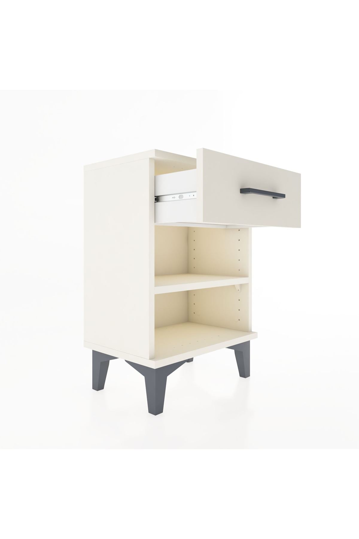 Arges Komodin Tek Raflı Tek Çekmeceli 44x30x64 Aytaşı-Aytaşı